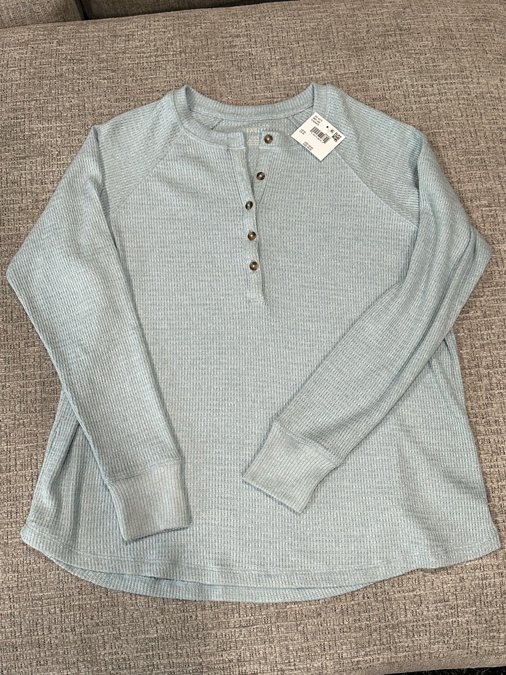 American Eagle Henley Long-Sleeve Top